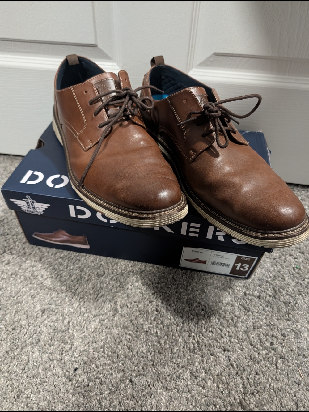 Dockers Men’s Brown Leather Derby Shoes - Classic Casual